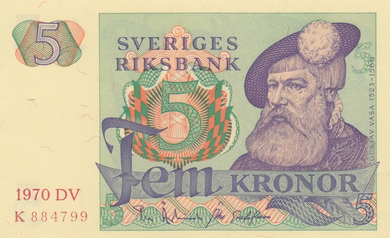5 kronor 1970 from Sweden, P-51b (1970) — image 1