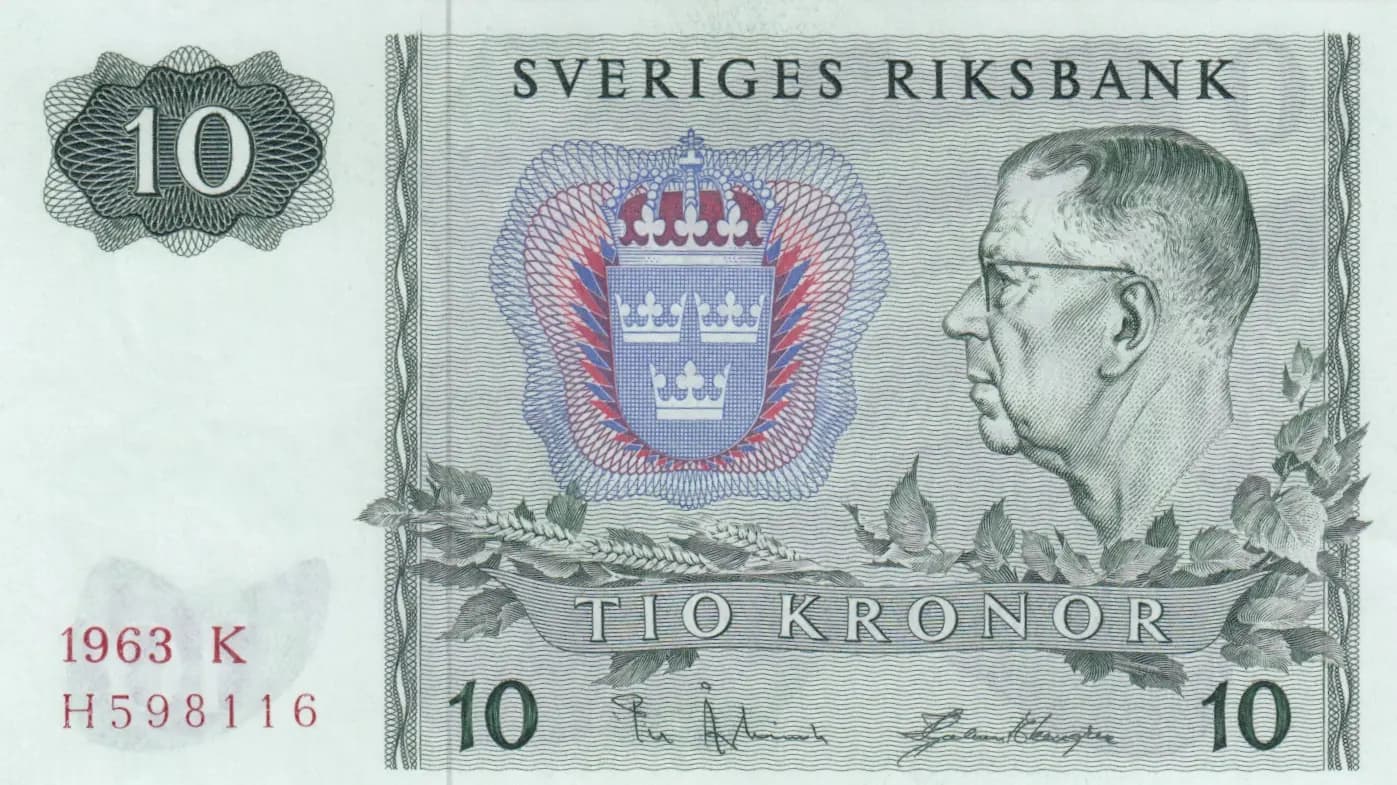 10 kronor 1963 from Sweden, P-52a (1963) — image 1