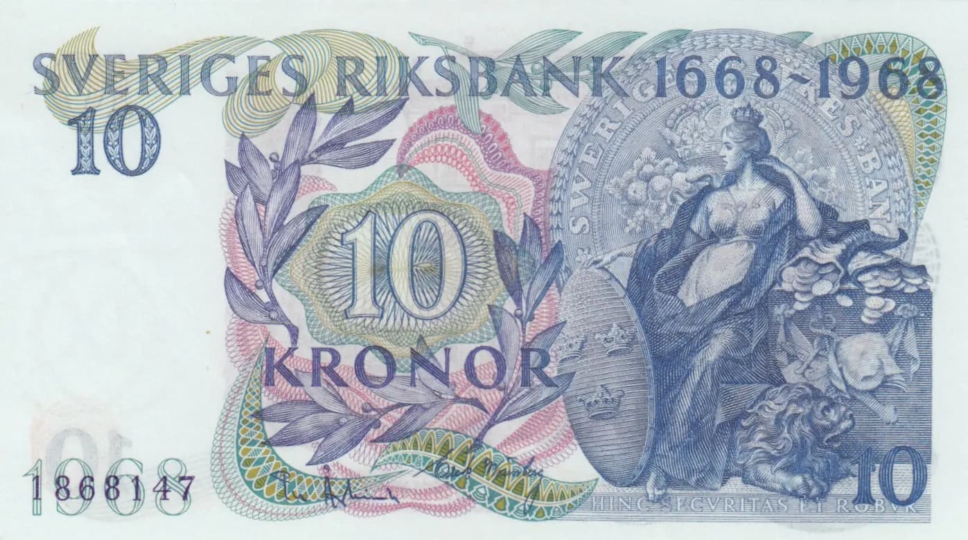 10 kronor 1968 from Sweden, P-56 (1968) — image 1