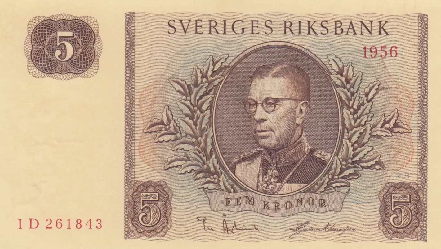 5 kronor 1956 from Sweden, P-42c (1956) — image 1
