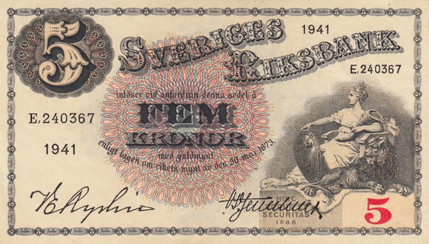 5 kronor 1941 from Sweden, P-33x (1941) — image 1