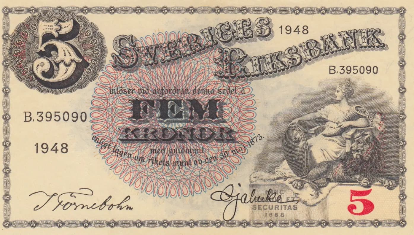 5 kronor 1948 from Sweden, P-33ae(1)