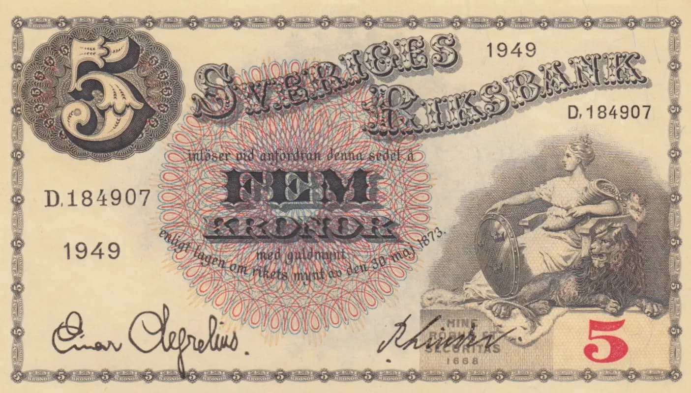 5 kronor 1949 from Sweden, P-33af(2)