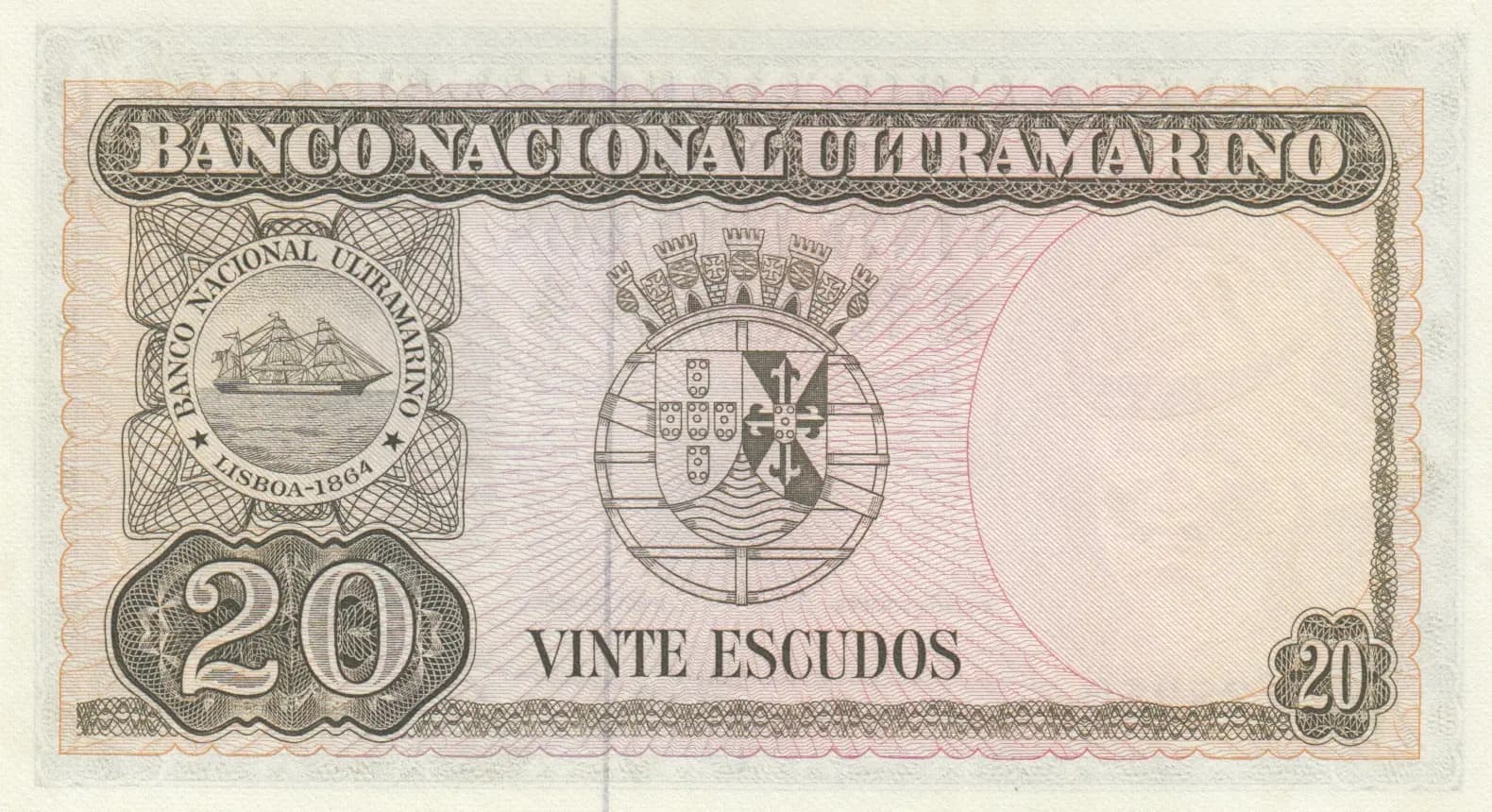 20 escudos 1967 from Timor, P-26 (1967) — image 2