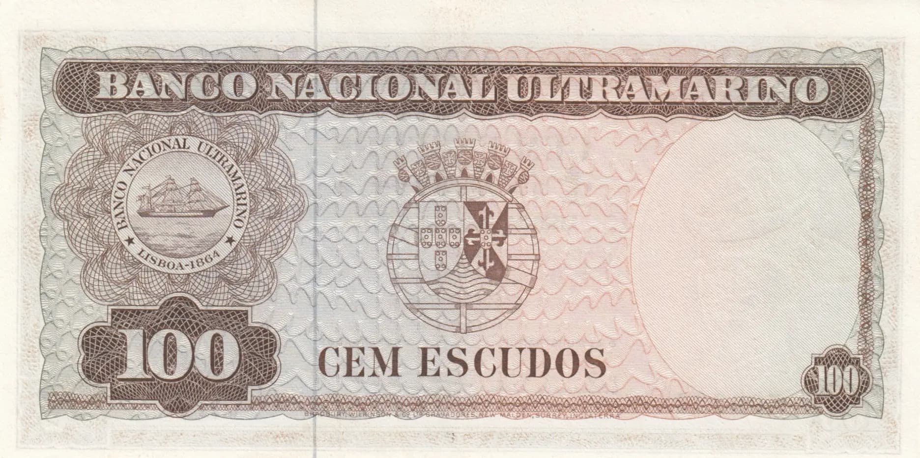 100 escudos 1967  from Timor, P-28 (1967) — image 2