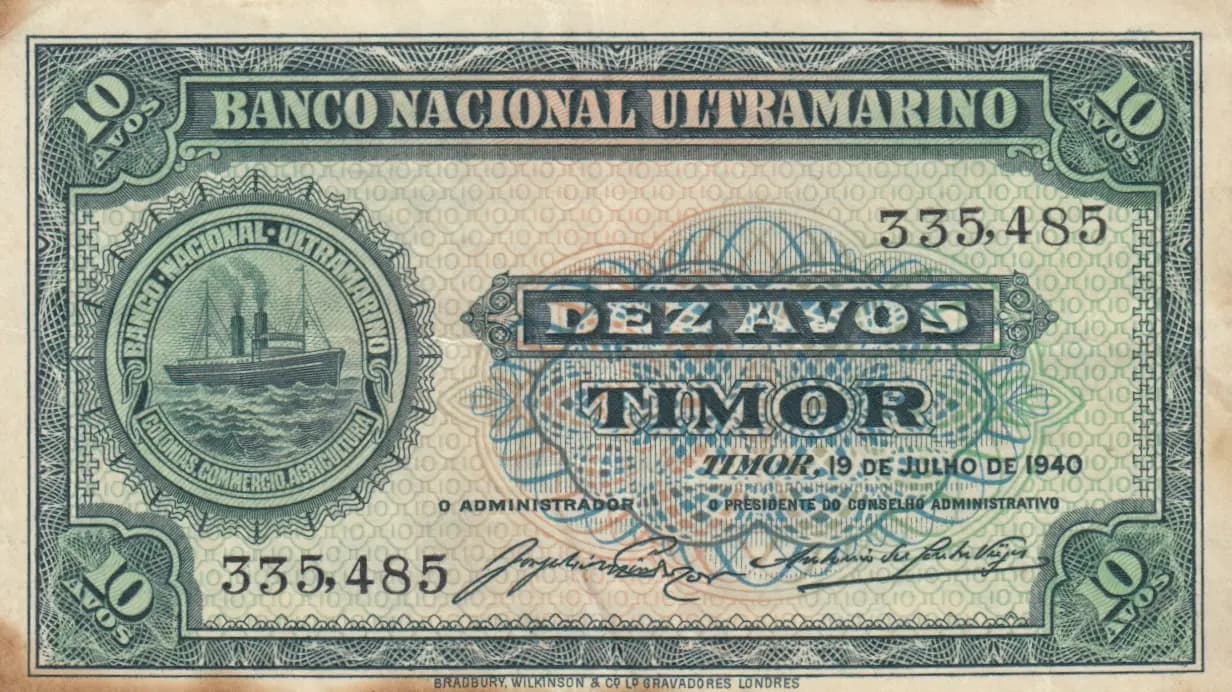 10 avos 1940 from Timor, P-13