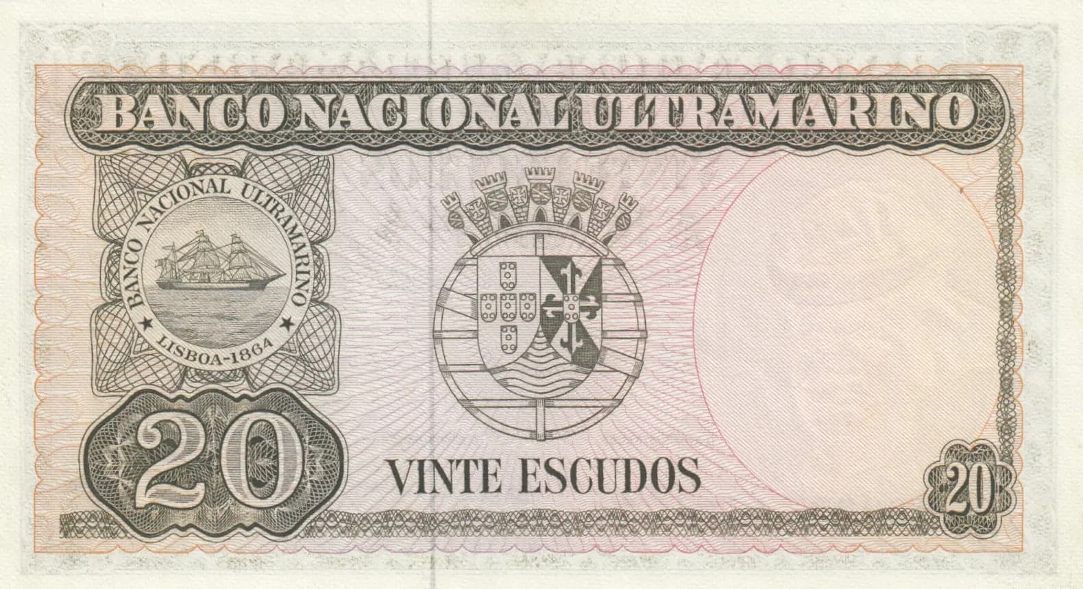 20 escudos 1967 from Timor, P-26 (1967) — image 2