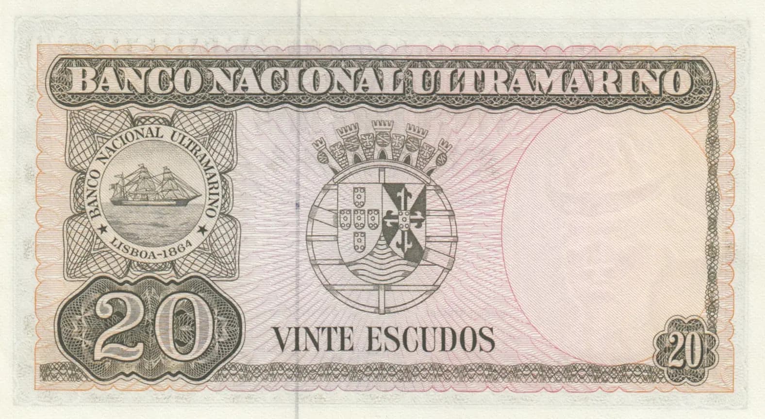 20 escudos 1967 from Timor, P-26 (1967) — image 2
