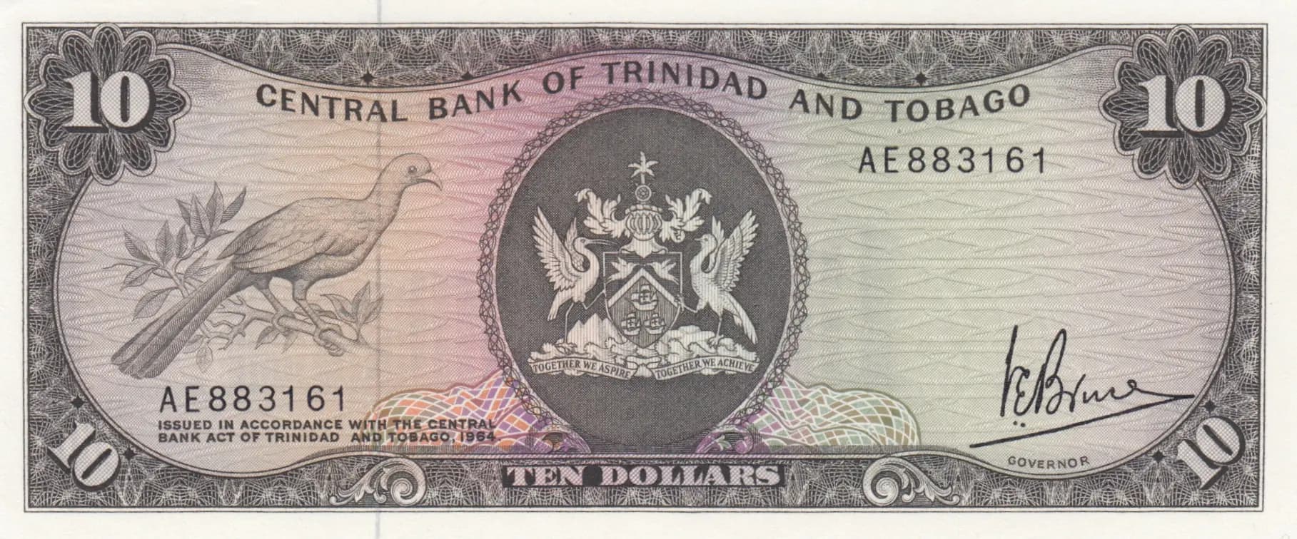 10 dollars 1977 from Trinidad & Tobago, P-32 (1977) — image 1