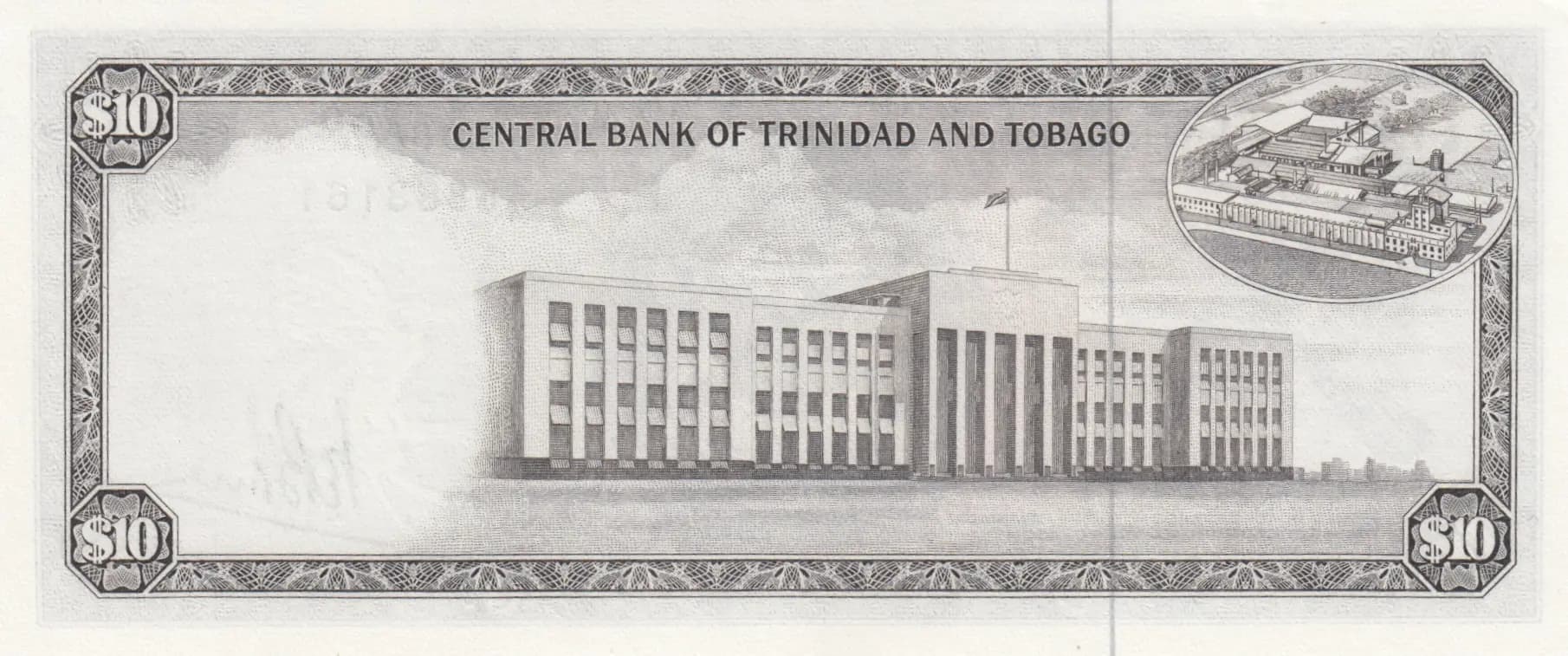 10 dollars 1977 from Trinidad & Tobago, P-32 (1977) — image 2