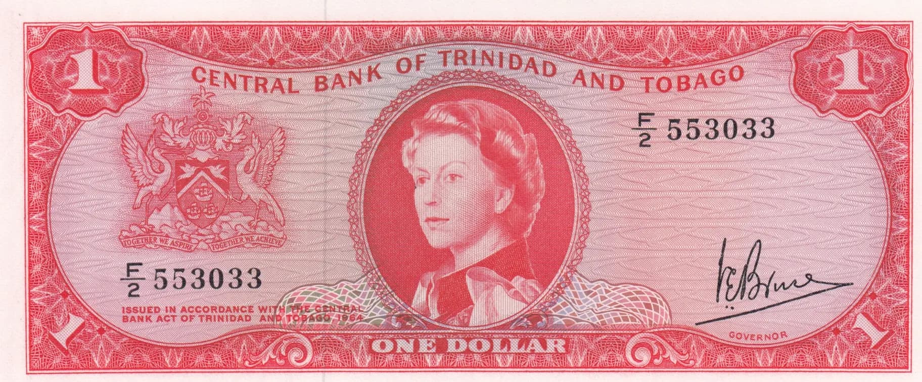1 dollar 1964 from Trinidad & Tobago, P-26c