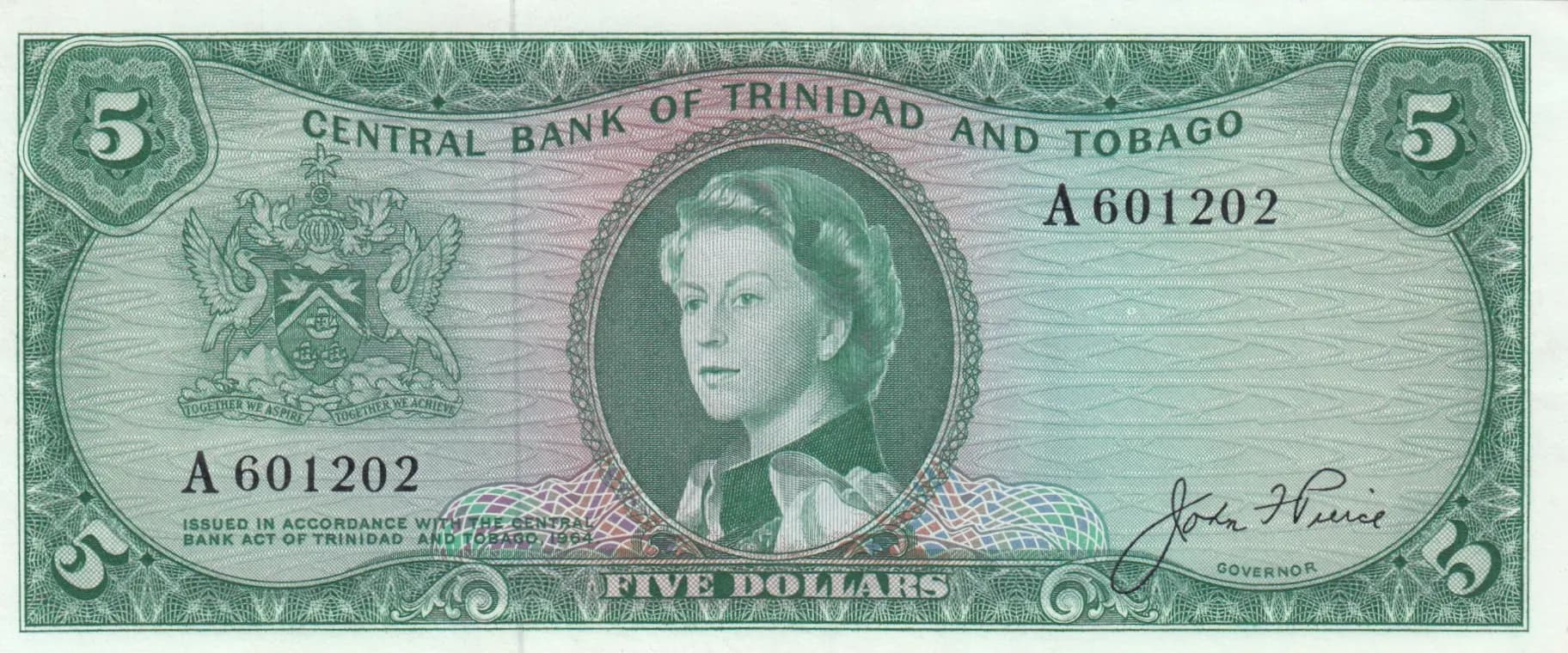 5 dollars 1964 from Trinidad & Tobago, P-27a (1964) — image 1