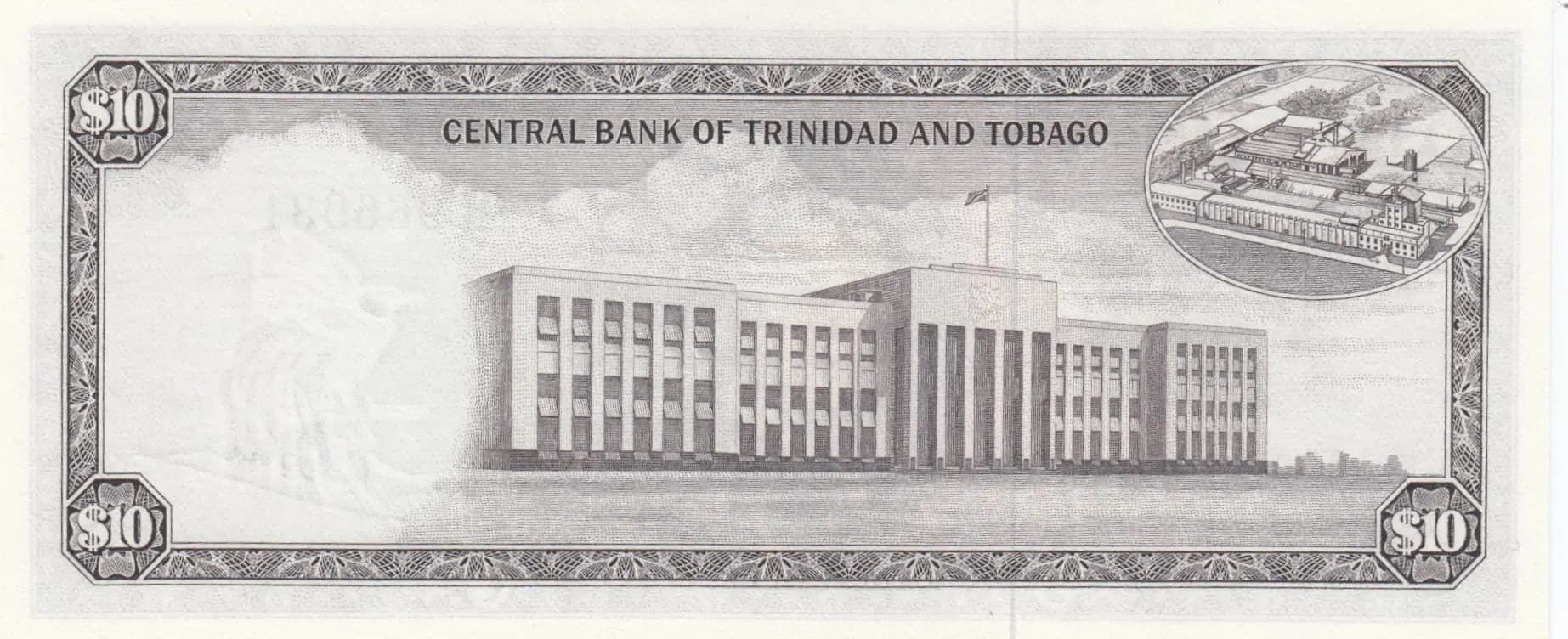 10 dollars 1964 from Trinidad & Tobago, P-28c (1964) — image 2