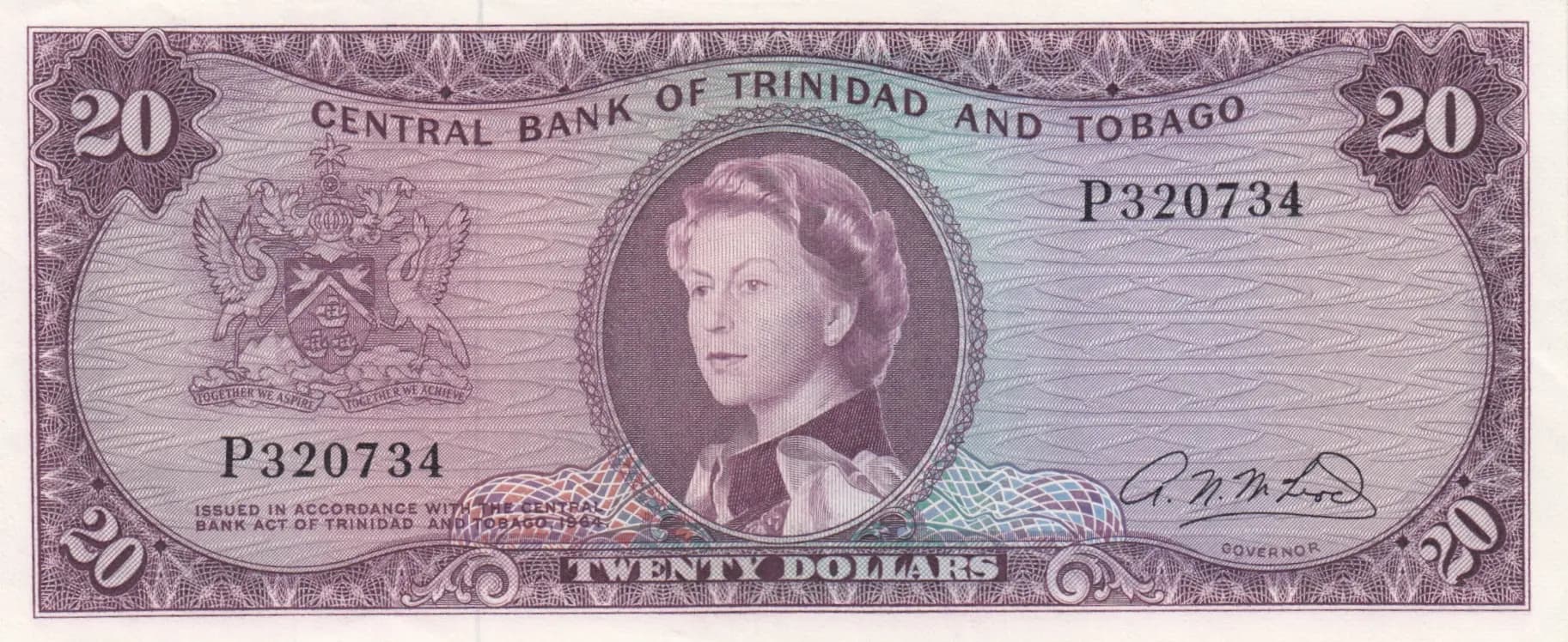 20 dollars 1964 from Trinidad & Tobago, P-29b (1964) — image 1