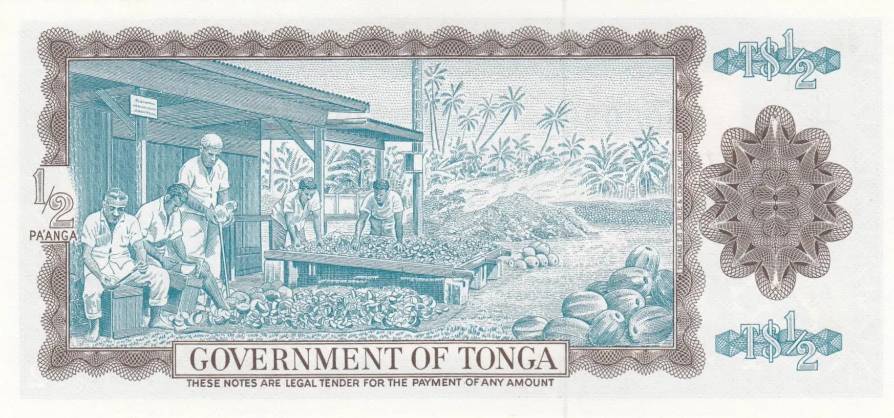 1/2 pa'anga 1977 from Tonga, P-18b (1977) — image 2