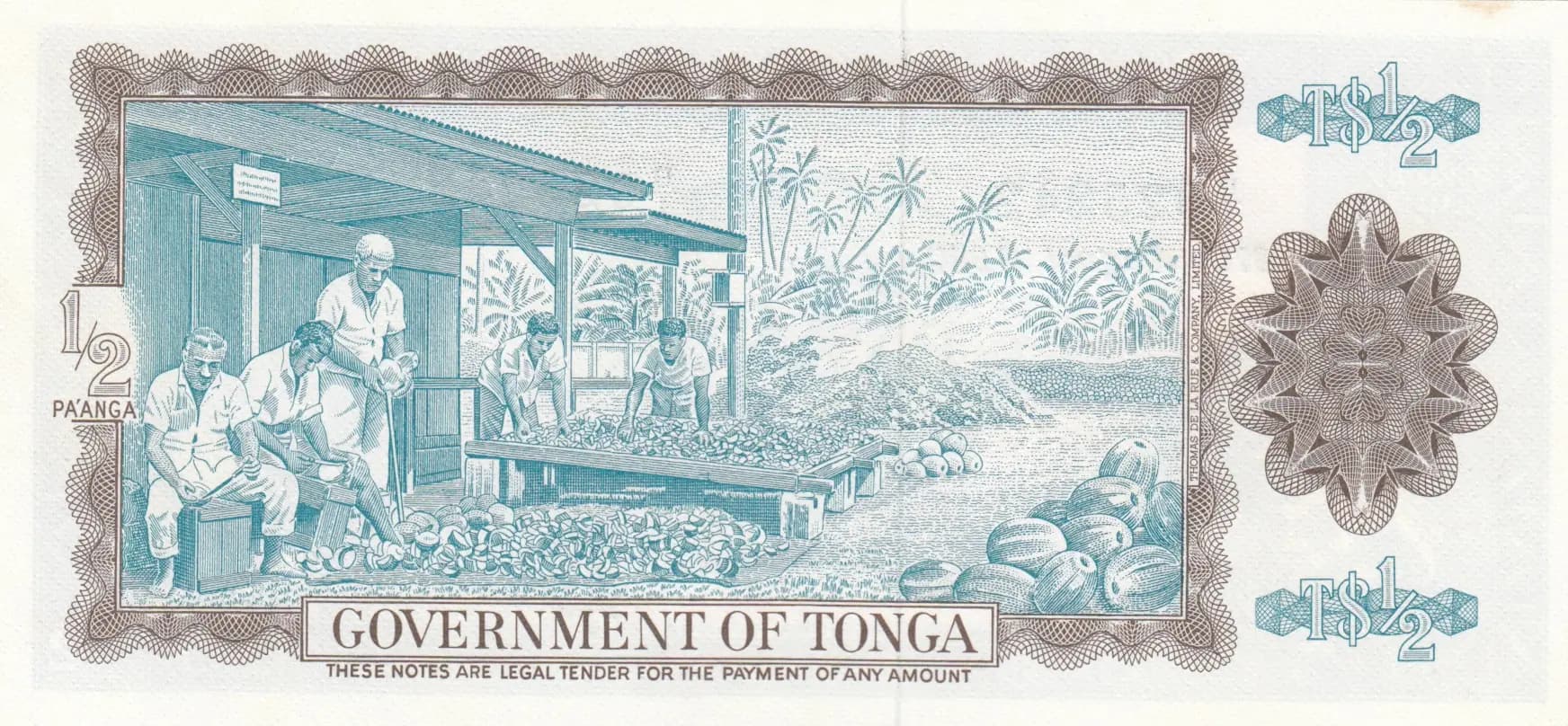 1/2 pa'anga 1980 from Tonga, P-18c (1980) — image 2