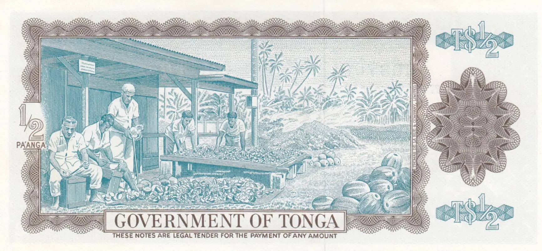 1/2 pa'anga 1980 replacement from Tonga, P-18c* (1980) — image 2