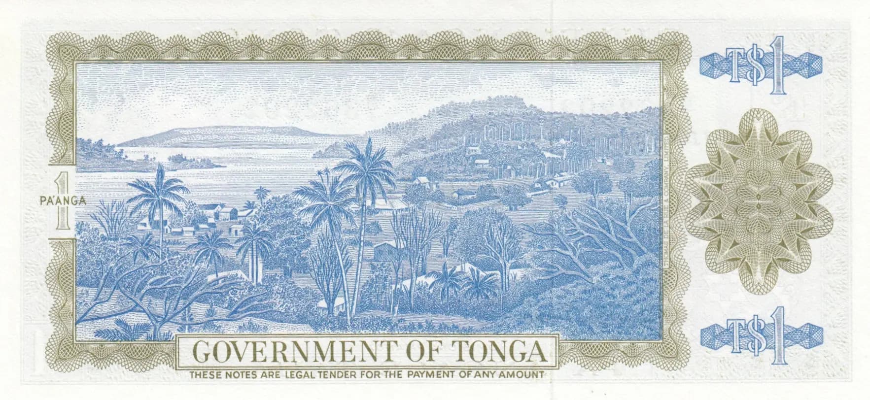 1 pa'anga 1980 from Tonga, P-19c (1980) — image 2