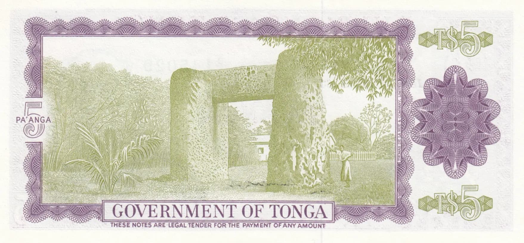 5 pa'anga 1980 from Tonga, P-21b (1980) — image 2