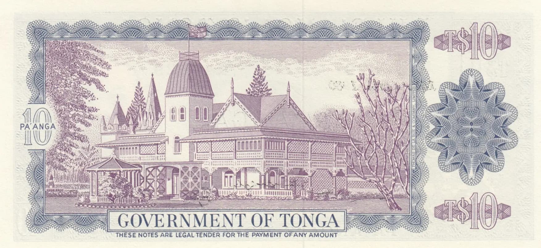 10 pa'anga 1980 from Tonga, P-22b (1980) — image 2