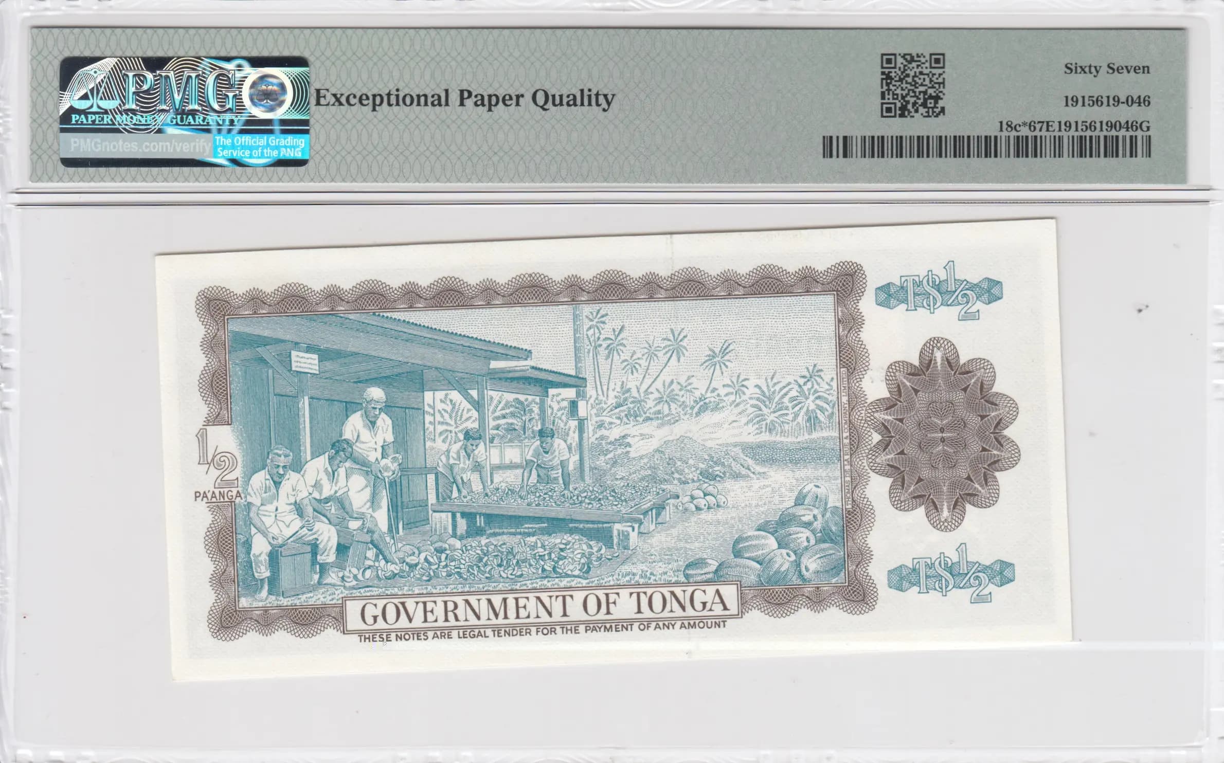 1/2 pa'anga 1980 replacement from Tonga, P-18c* (1980) — image 2