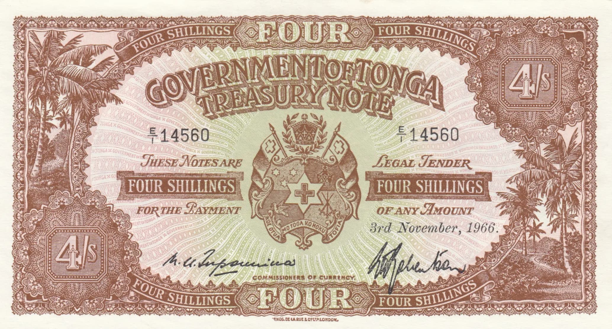 4 shillings 1966 from Tonga, P-9e