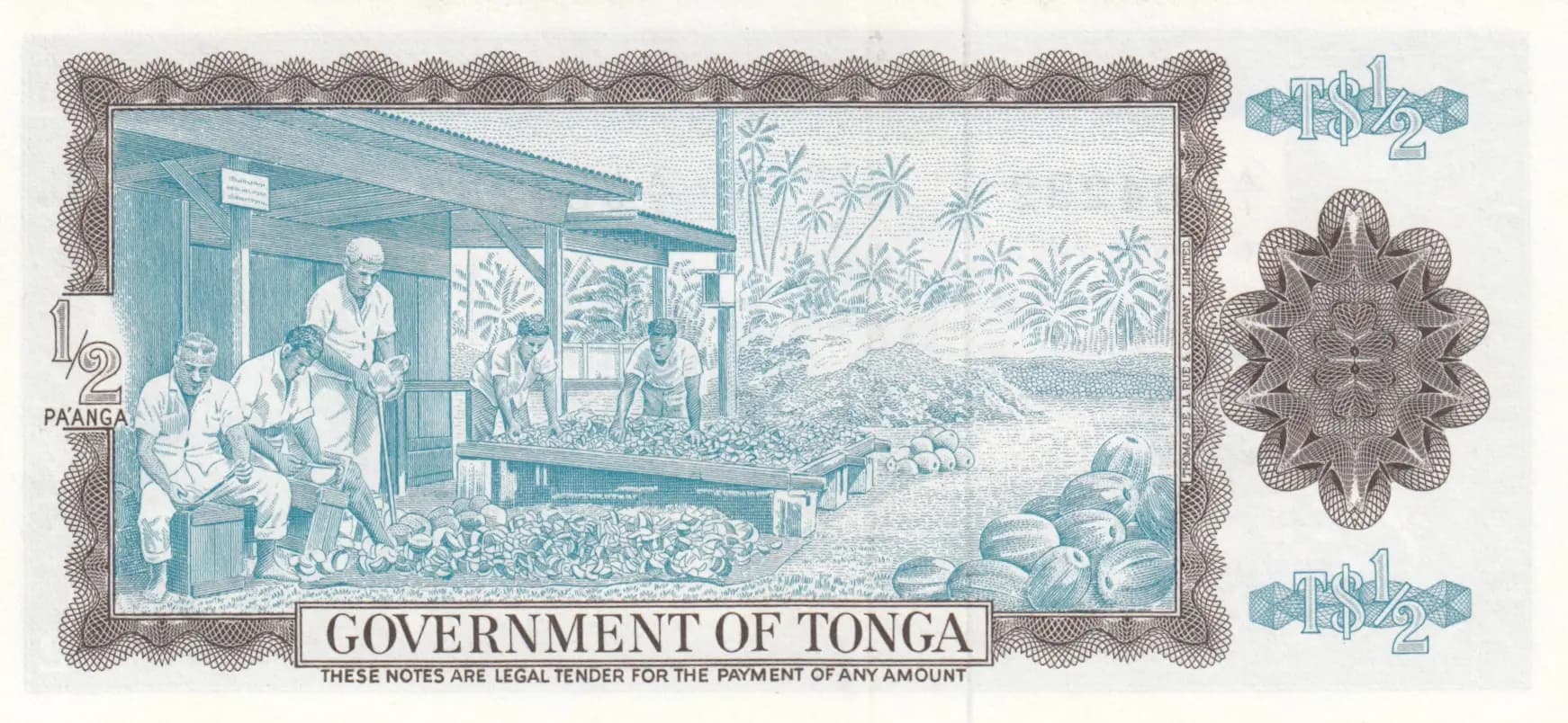 1/2 pa'anga 1967 from Tonga, P-13a (1967) — image 2