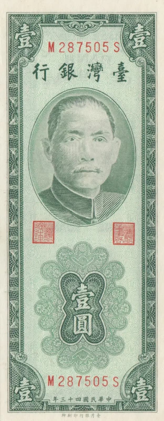 1 yuan 1954 from Taiwan, P-1966