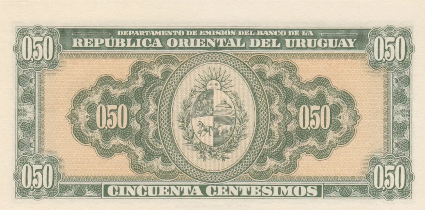 50 centesimos 1939 from Uruguay, P-34 (1939) — image 2