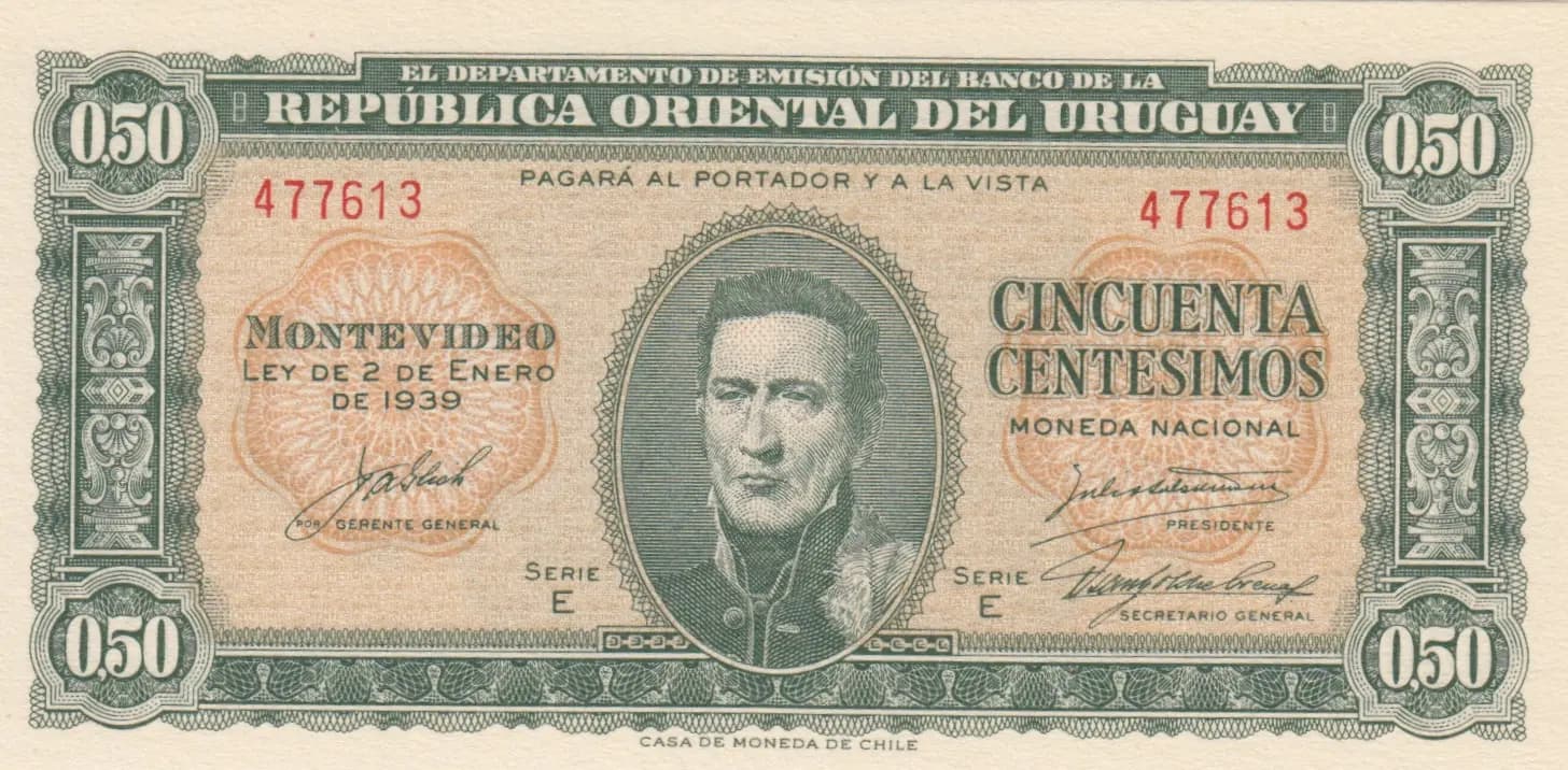50 centesimos 1939 from Uruguay, P-34 (1939) — image 1