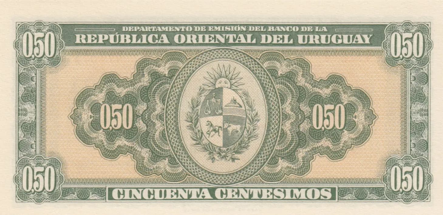 50 centesimos 1939 from Uruguay, P-34 (1939) — image 2