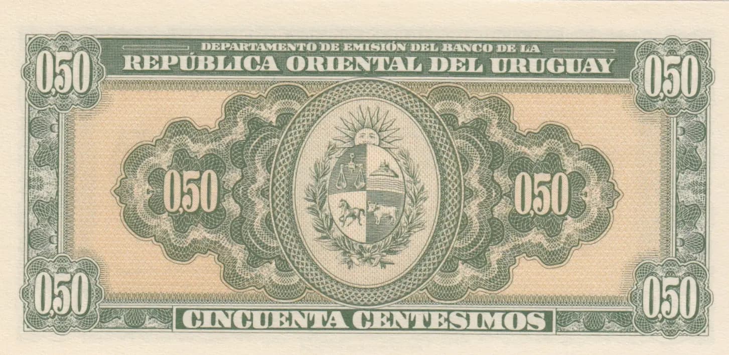 50 centesimos 1939 from Uruguay, P-34 (1939) — image 2
