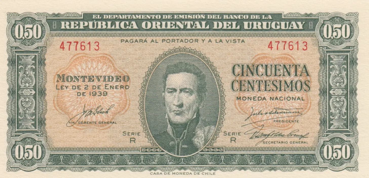50 centesimos 1939 from Uruguay, P-34 (1939) — image 1