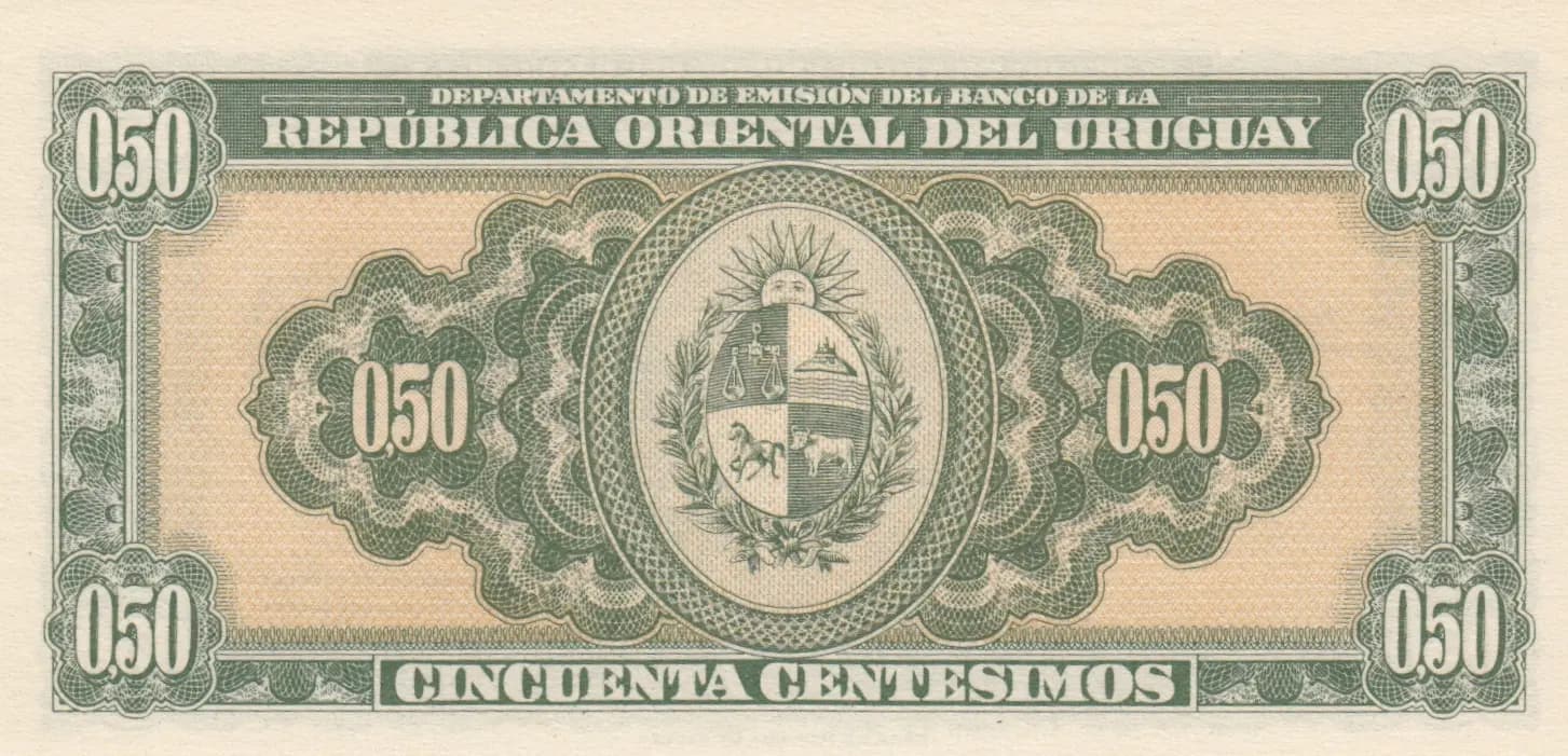 50 centesimos 1939 from Uruguay, P-34 (1939) — image 2