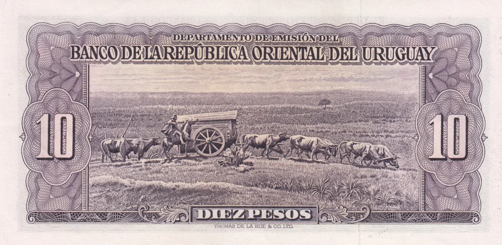 10 pesos 1939 from Uruguay, P-37c (1939) — image 2