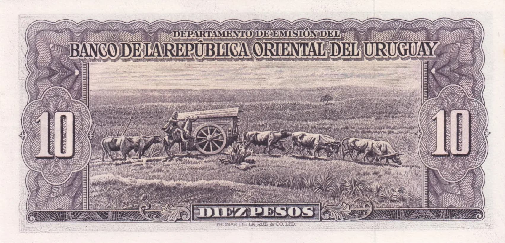 10 pesos 1939 from Uruguay, P-37c (1939) — image 2