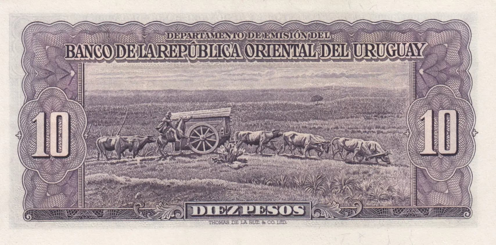 10 pesos 1939 from Uruguay, P-37b (1939) — image 2