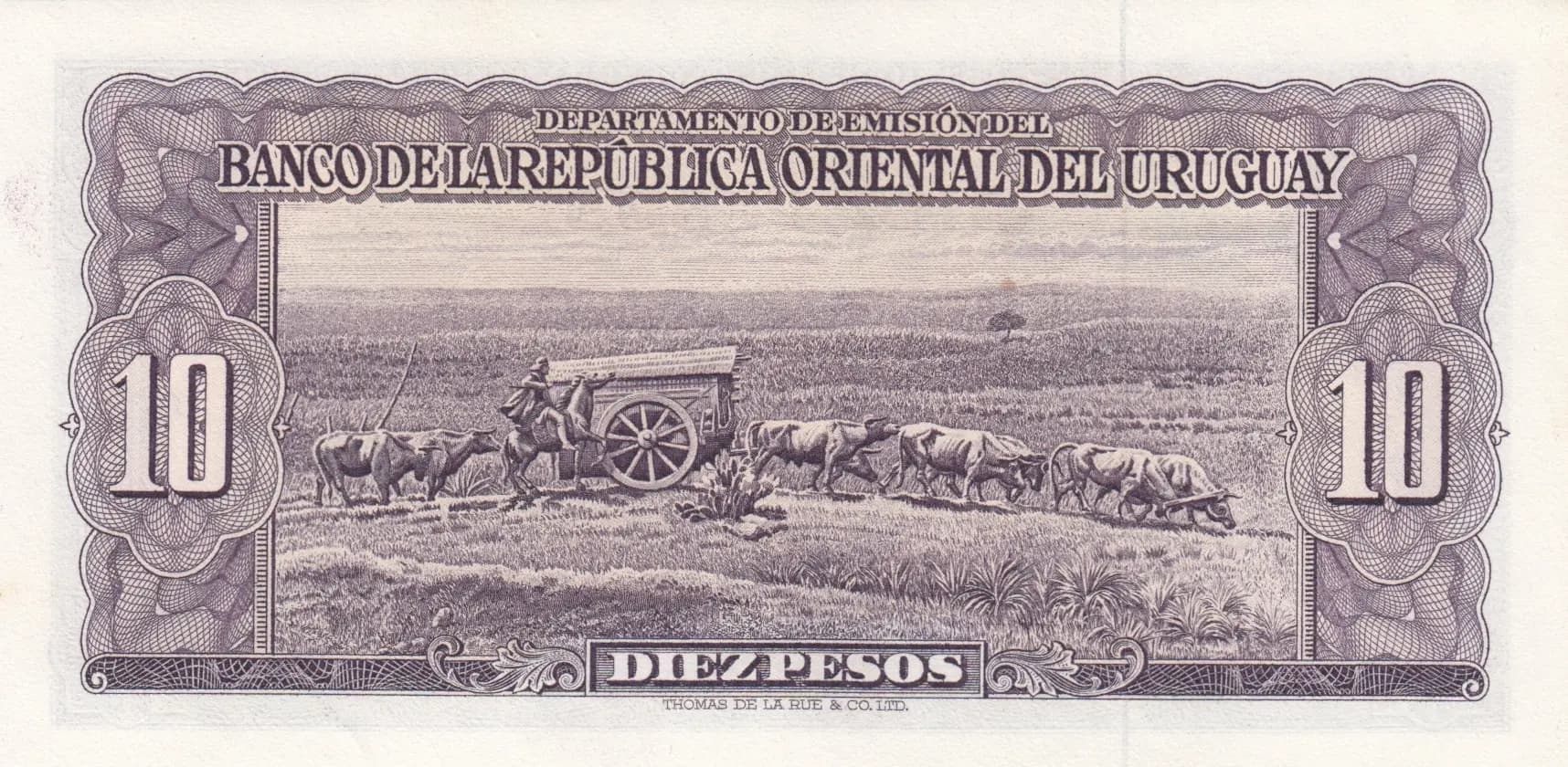 10 pesos 1939 from Uruguay, P-37d (1939) — image 2