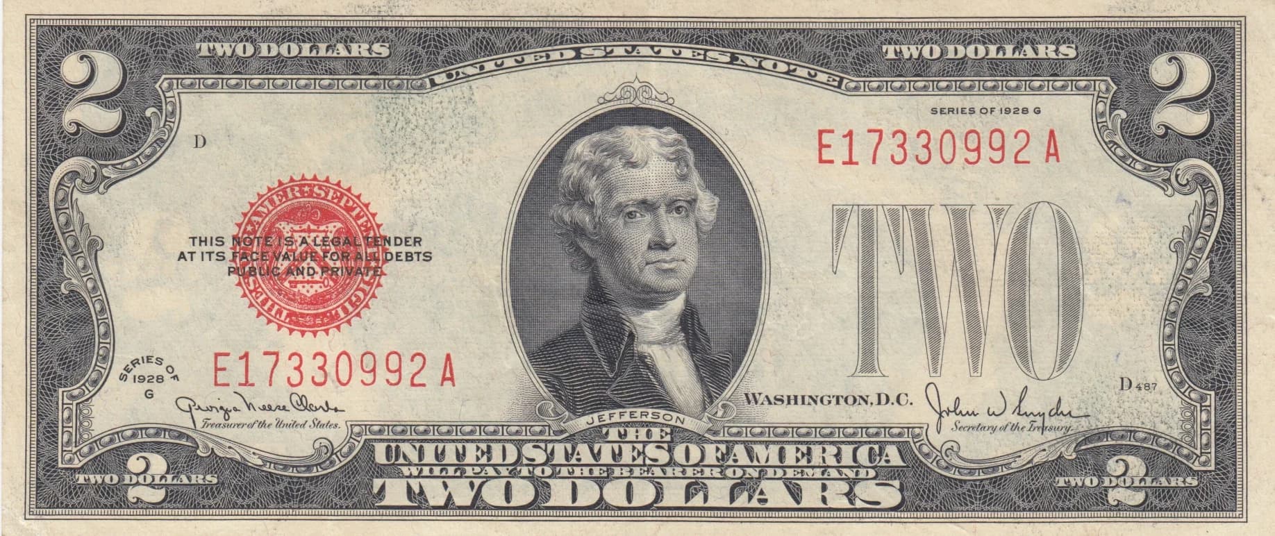 2 dollars 1928G from United States of America, P-378g () — image 1