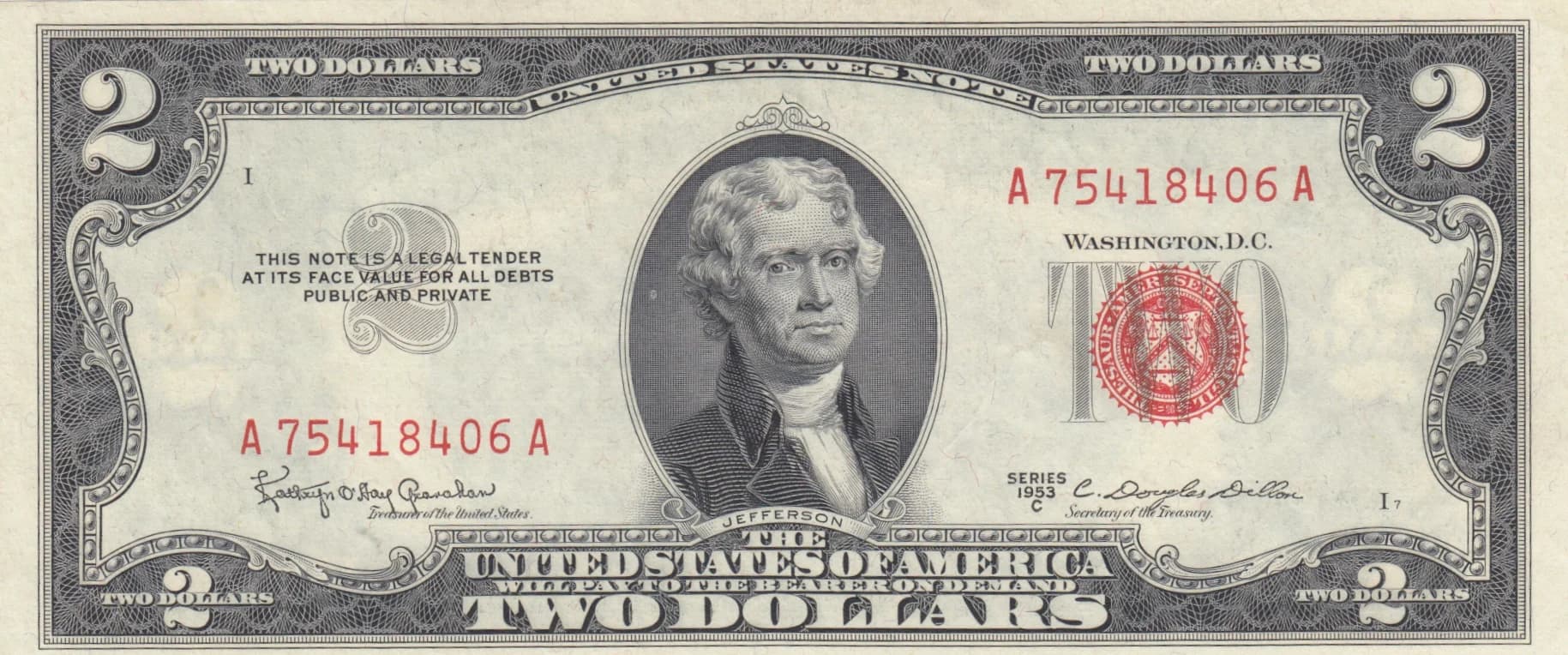 2 dollars 1953C from United States of America, P-380c () — image 1