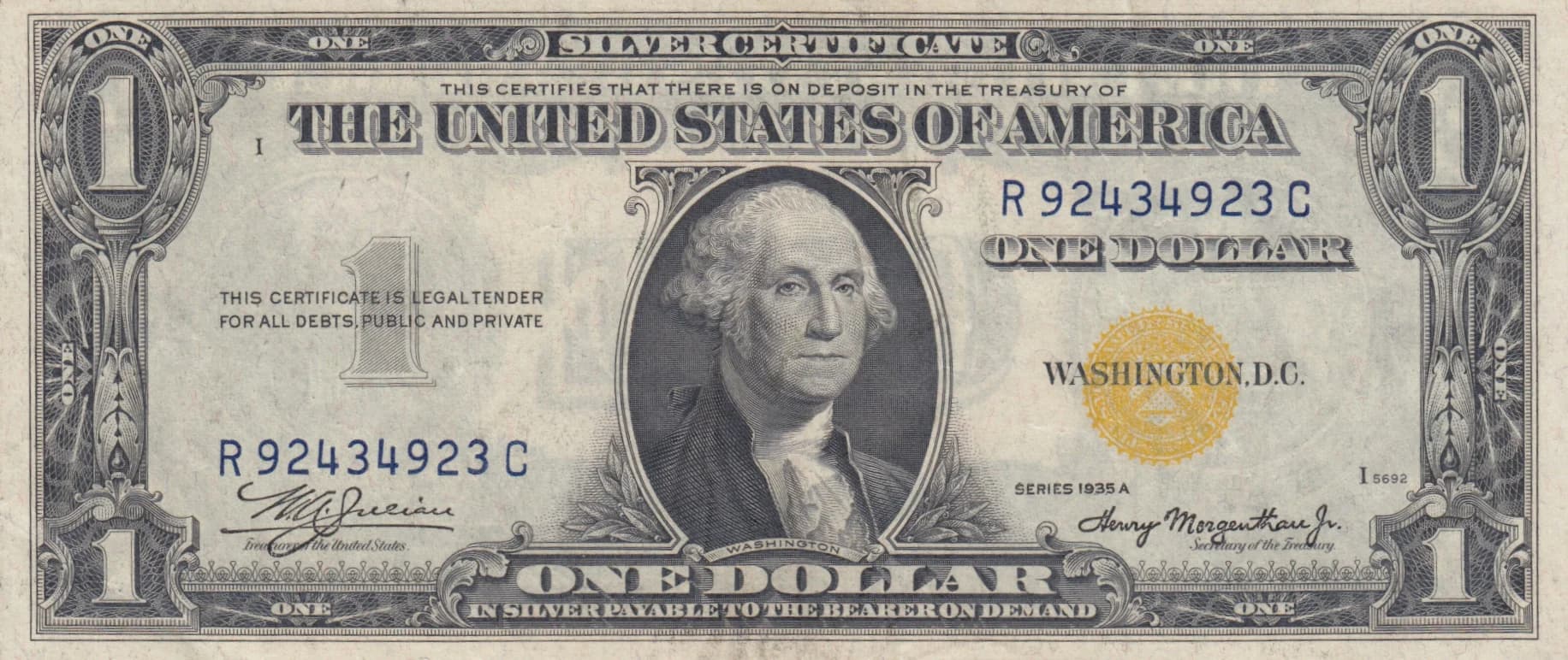 1 dollar 1935A from United States of America, P-416AY