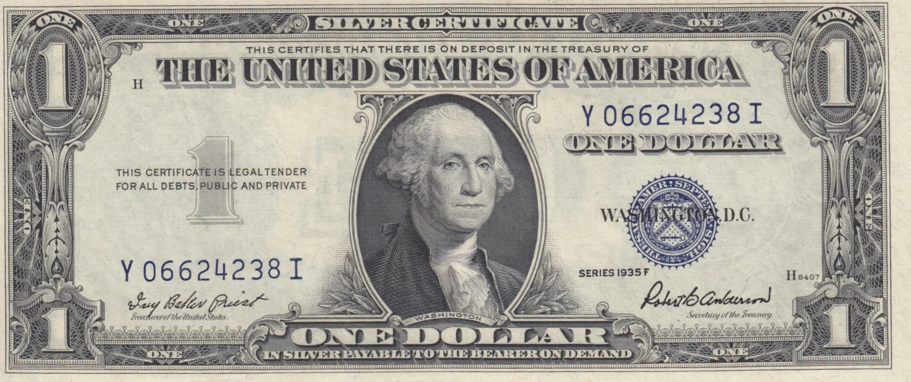 1 dollar 1935F from United States of America, P-416D2f