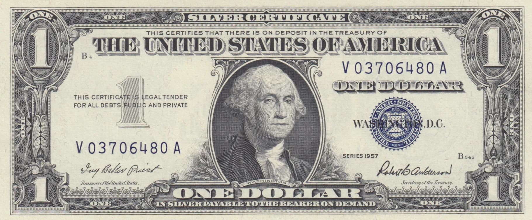 1 dollar 1957 from United States of America, P-419 (1957) — image 1