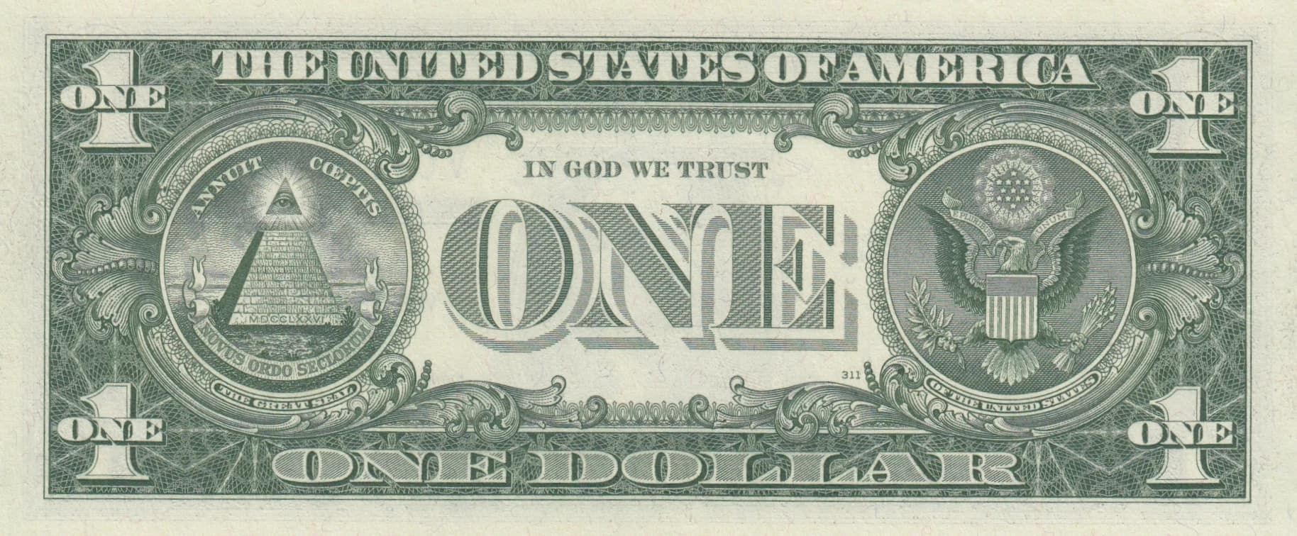 1 dollar 1957 from United States of America, P-419 (1957) — image 2