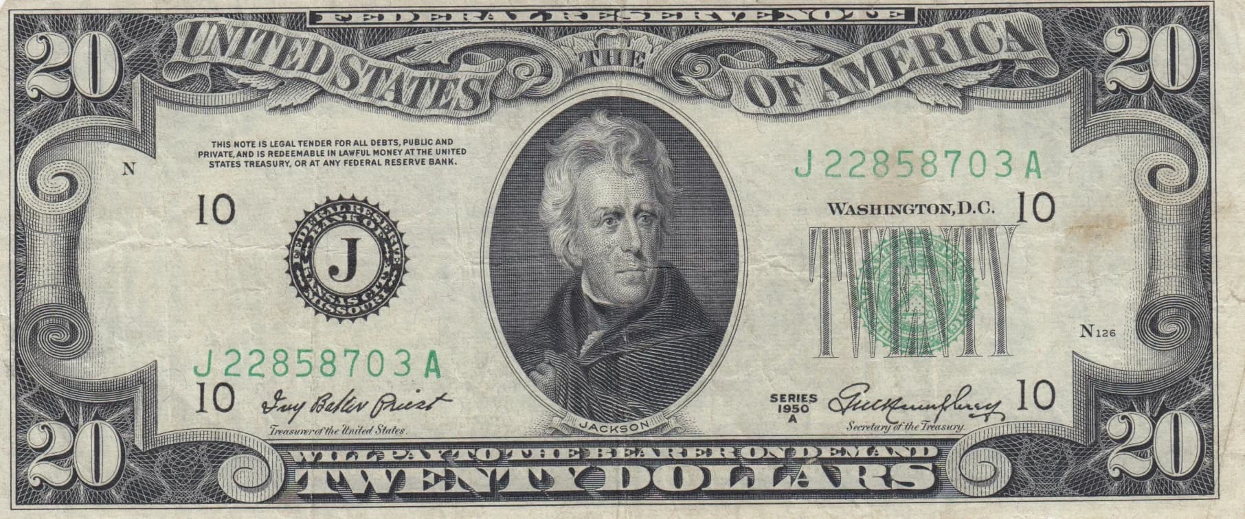 20 dollars 1950A from United States of America, P-440a () — image 1