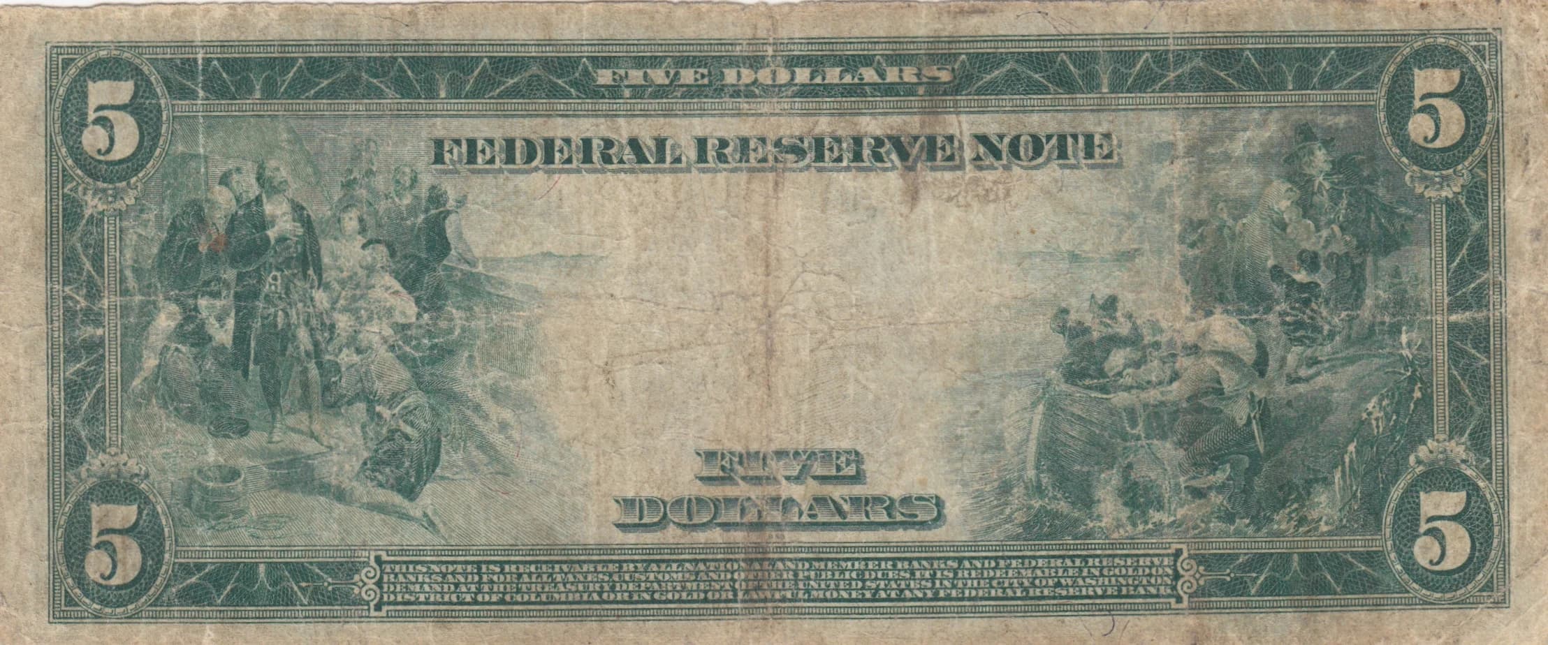 5 dollars 1914 from United States of America, P-359b (1914) — image 2