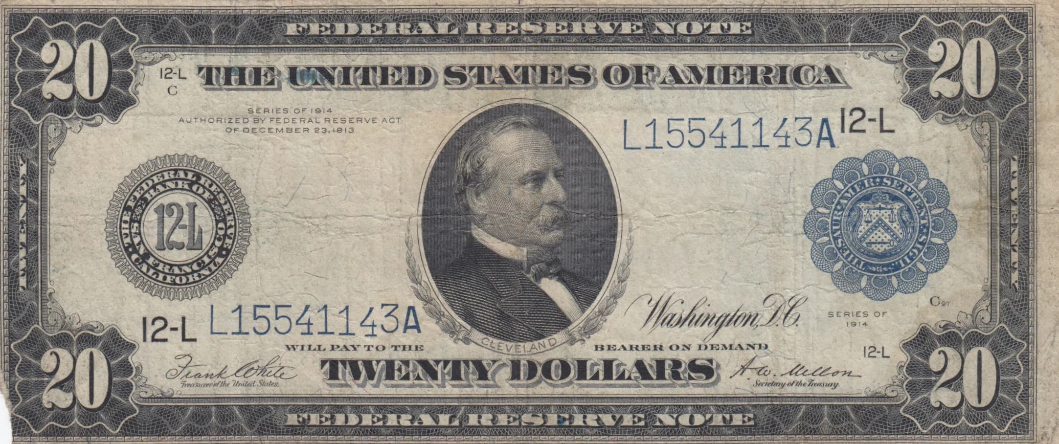 20 dollars 1914 from United States of America, P-361b (1914) — image 1