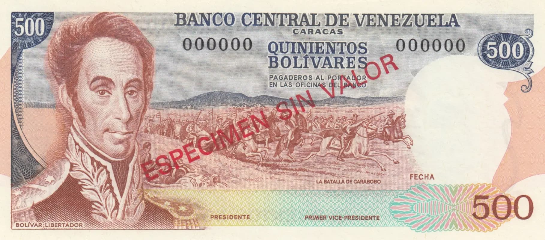 100 bolivares 1971 specimen from Venezuela, P-56s (1971) — image 1