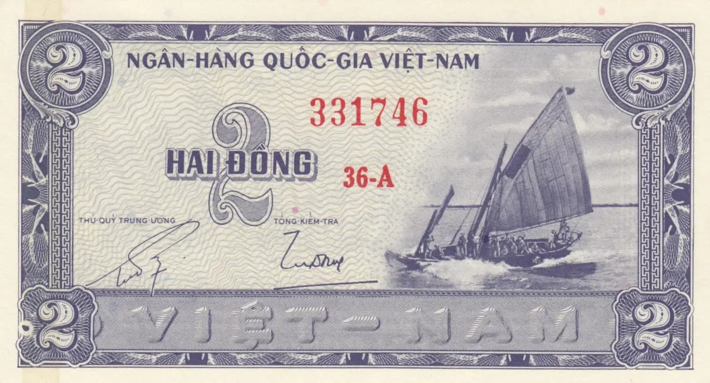 2 dong 1955 from Vietnam South, P-12