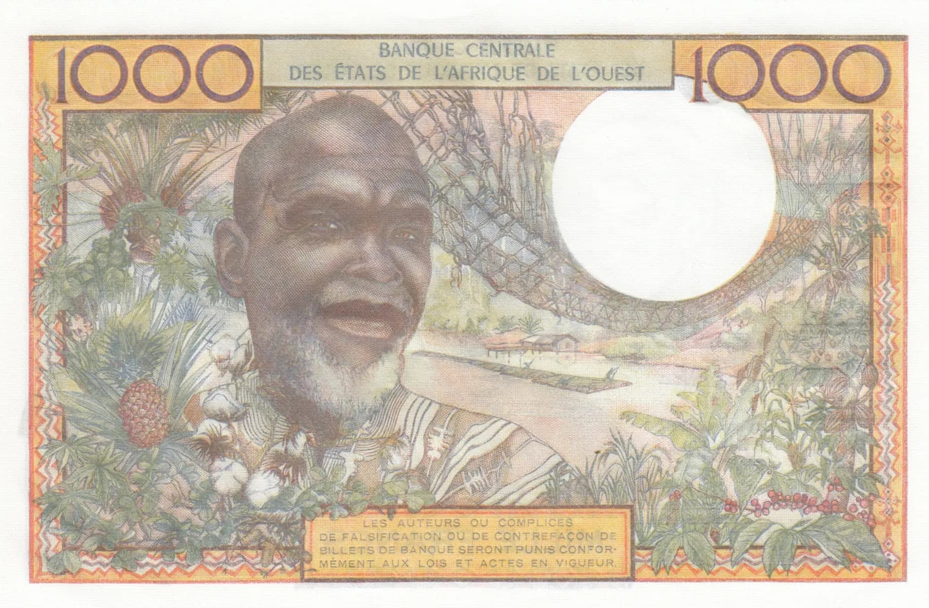 1000 francs 1965 from West African States, P-103An (1965) — image 2